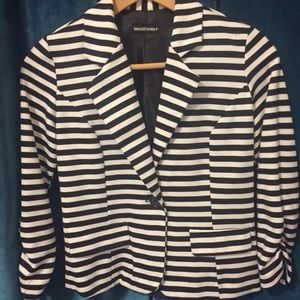 Forever21 Black & white striped blazer